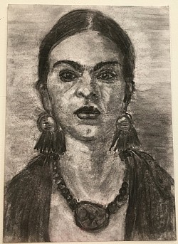 Frida Kahlo (fusain)