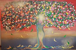 Mijn chakra-boom (collection privée - acrylique - 1m x 1,50 m)